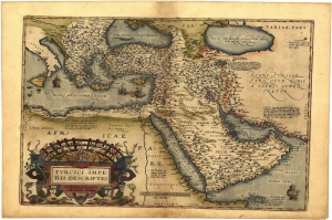 1570 Abraham Ortelius Arzervm Karadeniz Balkanlar Arap Yarimadasi Kafkasya Eski Cizim Antik Harita Cografya Kanvas Tablo