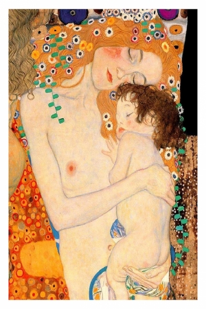 Gustav Klimt Mother And Child, Anne ve Çocuk Baş Yapıt Klasik Sanat Kanvas Tablo