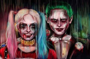 Harley Quinn Joker Artwork Kanvas Tablo