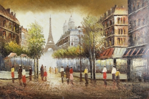 Paris Eyfel Kulesi 4 Şehir Manzaraları Yağlı Boya Canvas Tablo