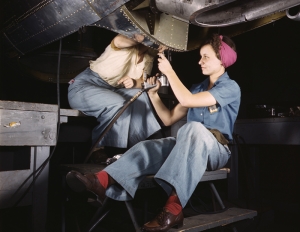 Retro İşçi Kadın 4 Fotoğraf Kanvas Tablo